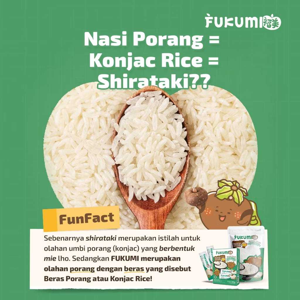 

READY FUKUMI Beras Porang Pouch 1 Kg - Shirataki / Konjac Ric