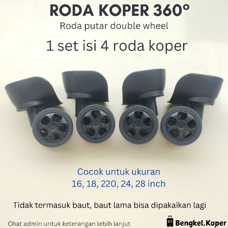 RODA KOPER DOUBLE WHEEL / KOPER RODA PUTAR 360° / RODA KOPER FIBER / RODA KOPER 1 SET ISI 4 PCS / RO
