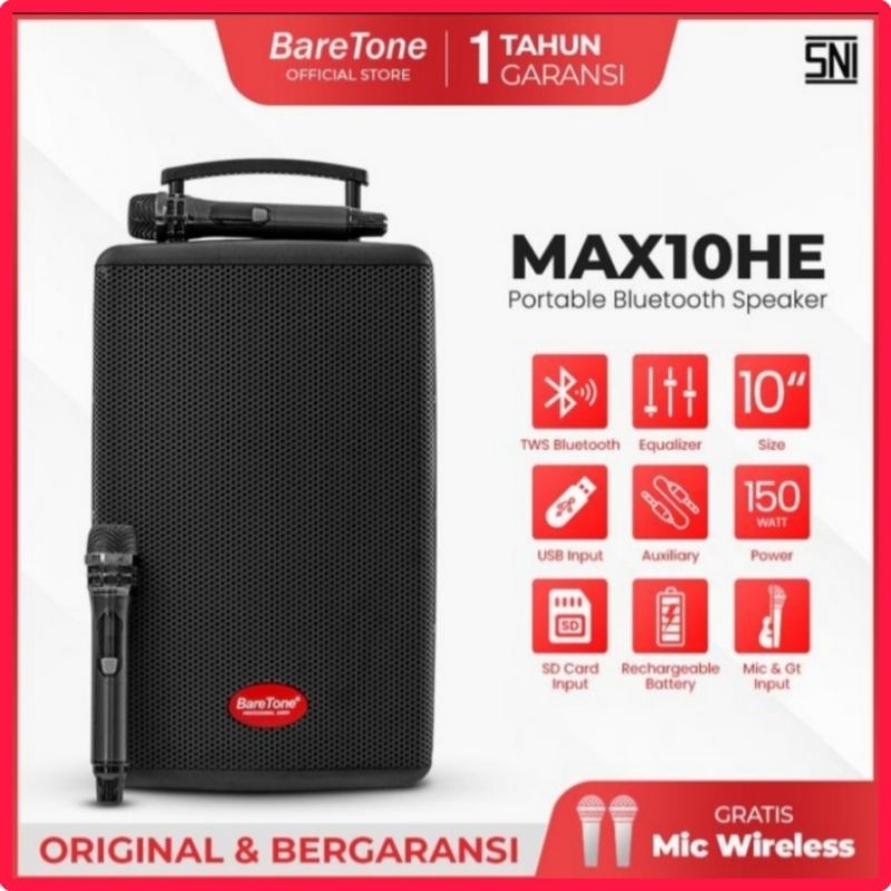 Speaker aktif portable baretone 10 inch max10he max 10he max 10 he