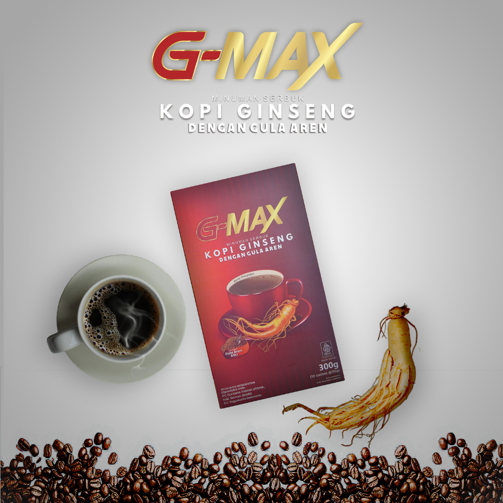 

KOPI G-MAX - Kopi Gingseng Stamina Pria 1 Box isi 10 sachet Original Herbal Alami Berkualitas