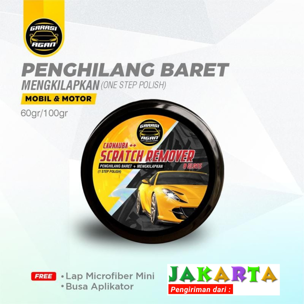 GARASI AGAN JAKARTA OFFICIAL PENGHILANG BARET Body Mobil Motor 100gr / Body Compound Car / Kendaraan
