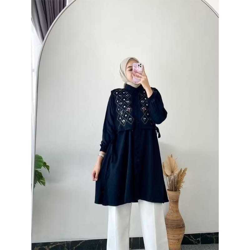 SAVIA TUNIK BORDIR / TUNIK WANITA BORDIR BUNGA / ATASAN TUNIK KEKINIAN / TUNIK LEBARAN / FASHION KOR