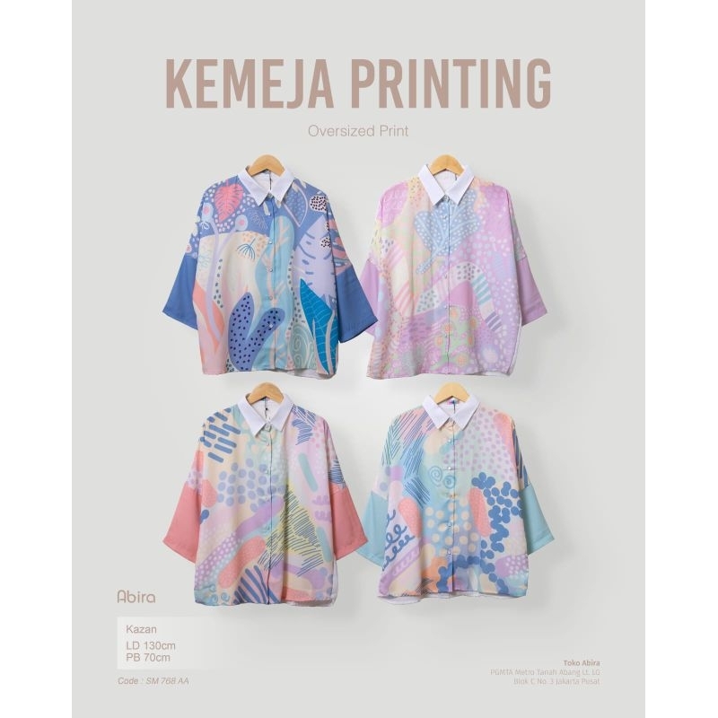 Kemeja wanita katun toyobo premium Oversized printed