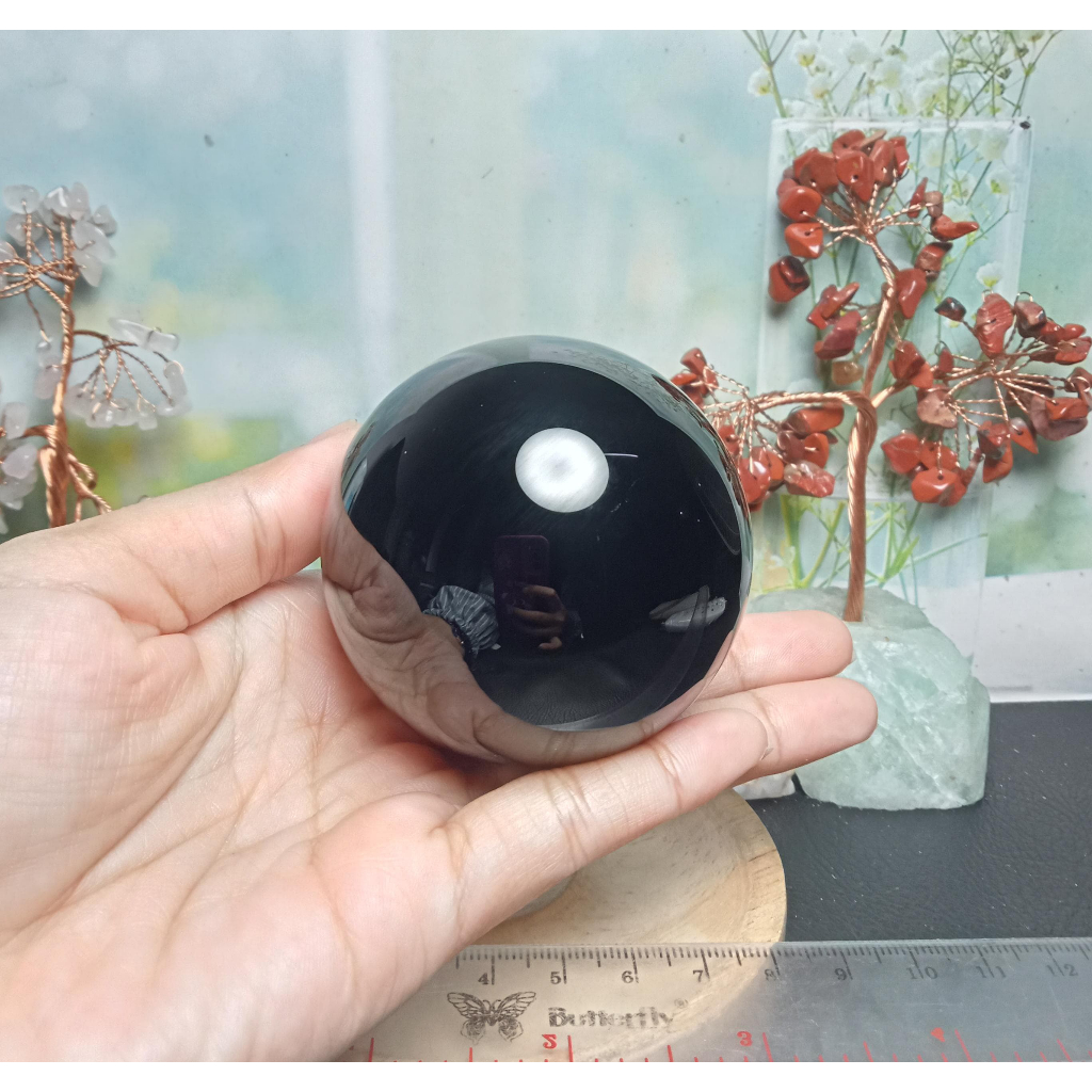 Natural Black Obsidian Sphere (3)
