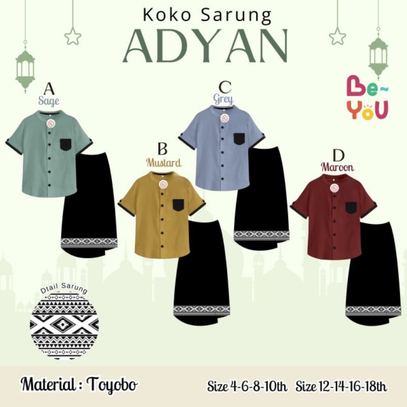 SETELAN KOKO SARUNG ANAK  ADYAN