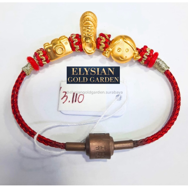 Gelang Tali Charm Emas