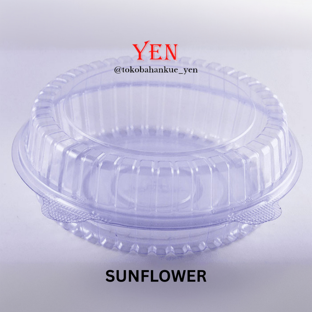 Mika Bolu Bulat Sifon Diameter 22 cm / Sunflower Tinggi 8 Cm / Mika Kue Bolu Bulat / Mika Kue Chiffo