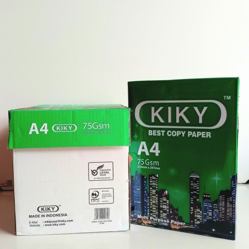 

Kertas Hvs A4 Kiky 75gr ( Dus 5 Rim ) [ Original ]