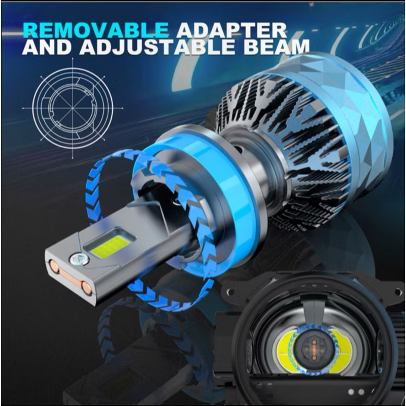 LED H11 2Pcs Lampu Led mobil 7000LM Super Terang Lampu Utama Mobil