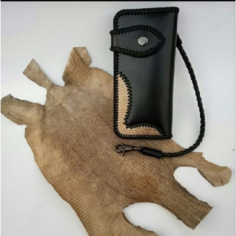 Dompet Kulit Panjang Pria Dompet Bikers Dompet Panjang Tali Anyam Handmade