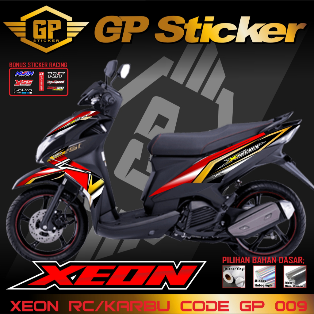 Sticker stiker Striping Motor XEON RC KARBU Variasi Desain List Simpel Keren | GP 009