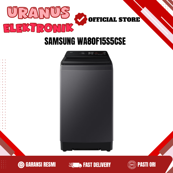 SAMSUNG WA80F15S5CSE  MESIN CUCI TOP LOADING DIGITAL INVERTER AI WASH 15 KG  ECOBUBBLE WA80F15S5CSE 