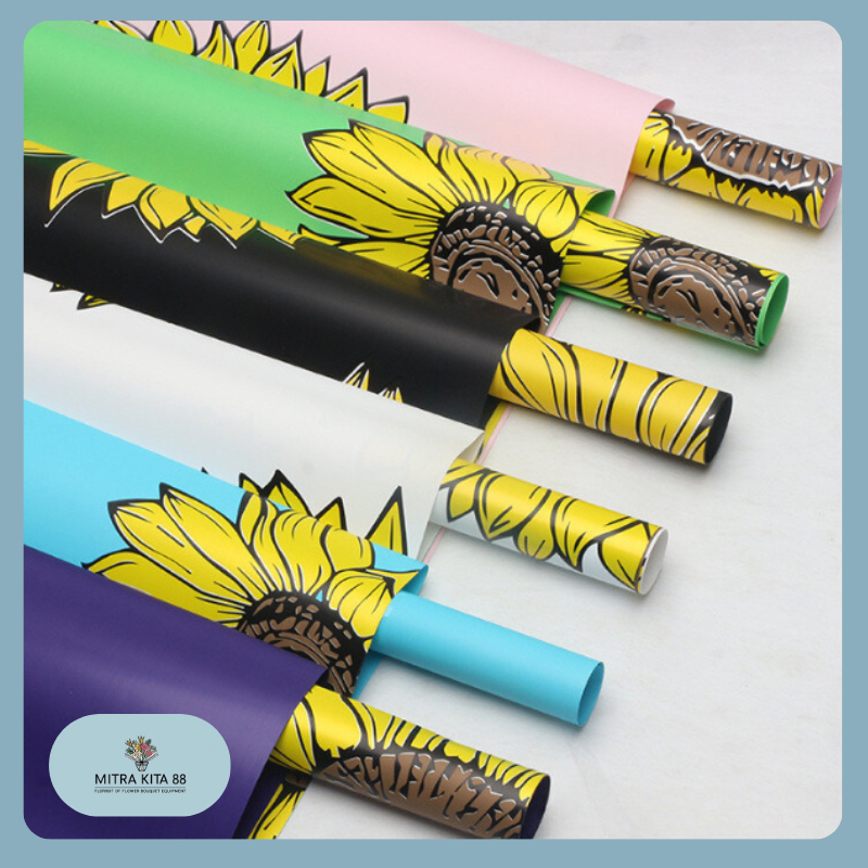 

Kertas Buket Bunga Bunga Solid Motif Bunga Matahari Daisy Flower Wrapping Paper Cellophane Waterproof KB064
