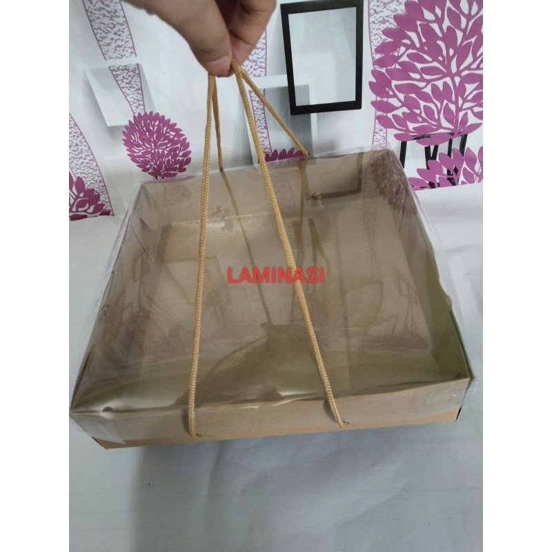 Box/Dus/Kotak hampers kraf mika LAMINASI 20x20x7
