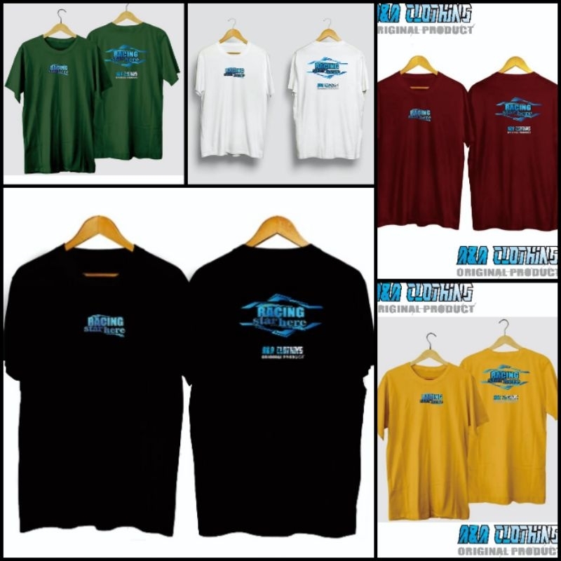 kaos distro racing star original warna hitam,ijo,kuning,merah,putih