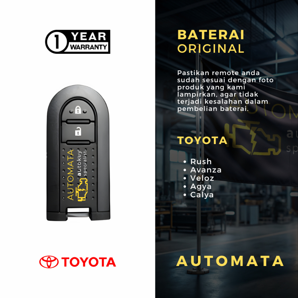 Baterai Remote Kunci Keyless Mobil Toyota Rush 2020 Original Panasonic