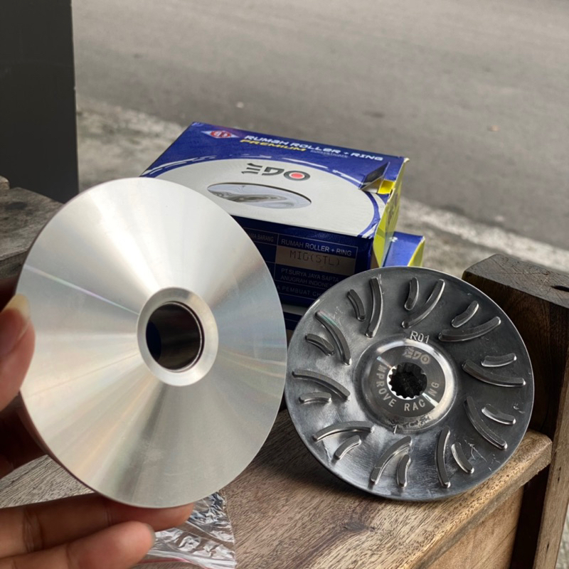 Rumah pully set kipas mio sporty mio j edo racing sudah bubut 13.5 drajat rumah pully mio custom set