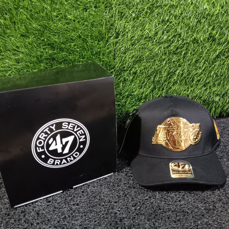 topi baseball lakers plat besi warna gold premium full tag
