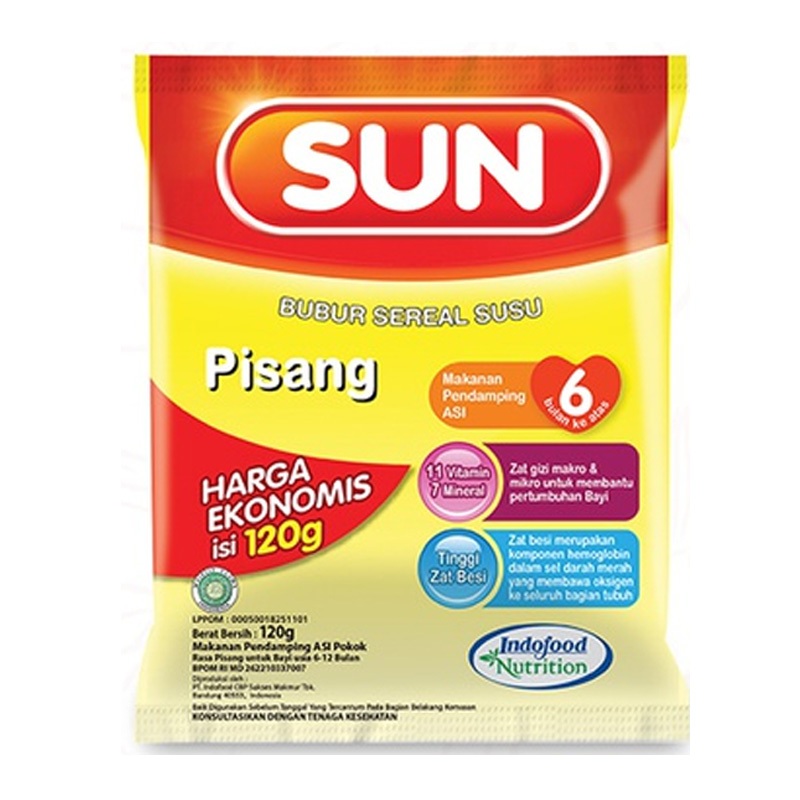 Sun Bubur Sereal Pisang Ekonomis 120 gr / Bubur Bayi