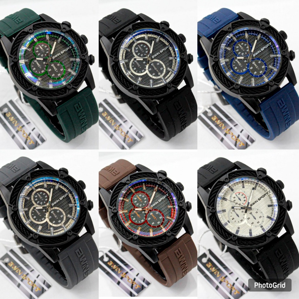 Jam Tangan Pria Casual BWIN SPORT B1273 Rubber Original