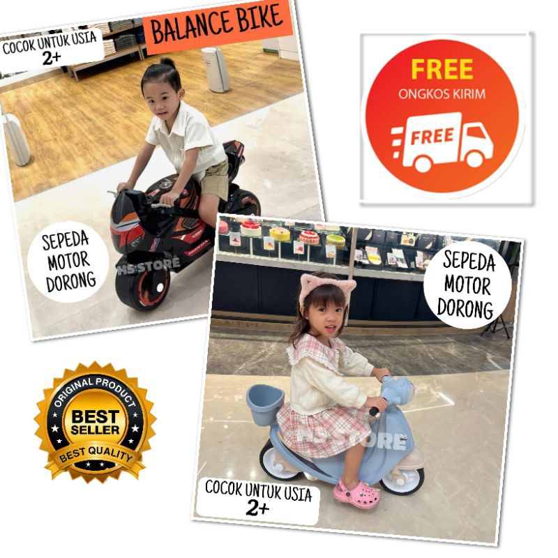 PRODUK TERBAIK  MOTOR DORONG ANAK / BALANCE BIKE ANAK / VESPA DORONG ANAK / BALANCE WHEEL ANAK / MOT