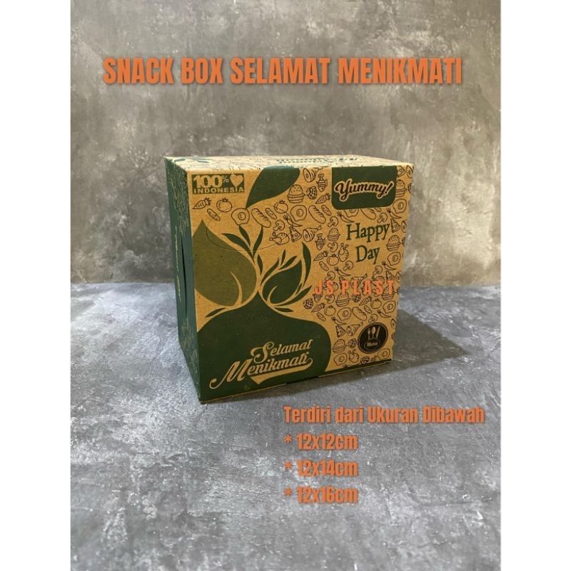 

(ISI 50PCS) Snack Box 12x12cm 12x14cm / Dus Kue Bahan Kraft / Dus Snack