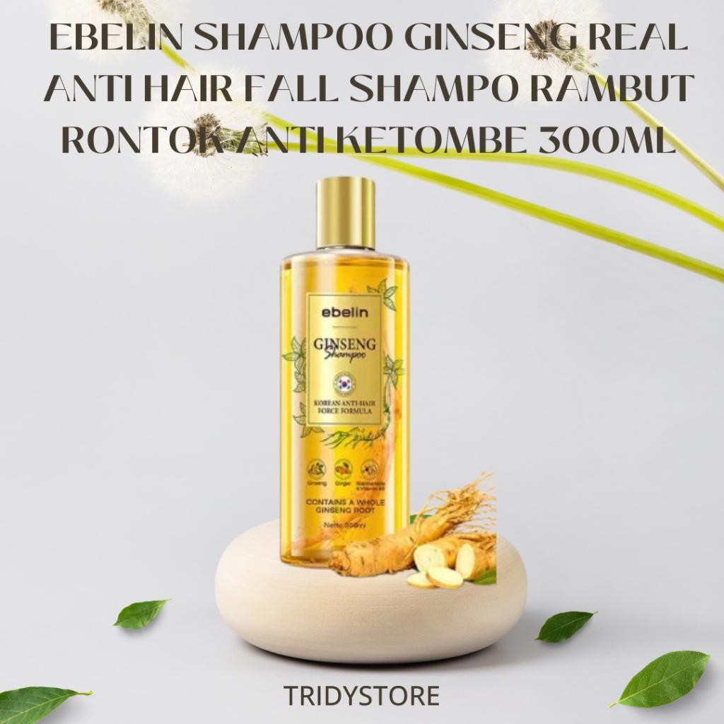Ebelin Shampoo Ginseng Anti Hair Fall 300ml | Shampo Rambut Rontok & Anti Ketombe