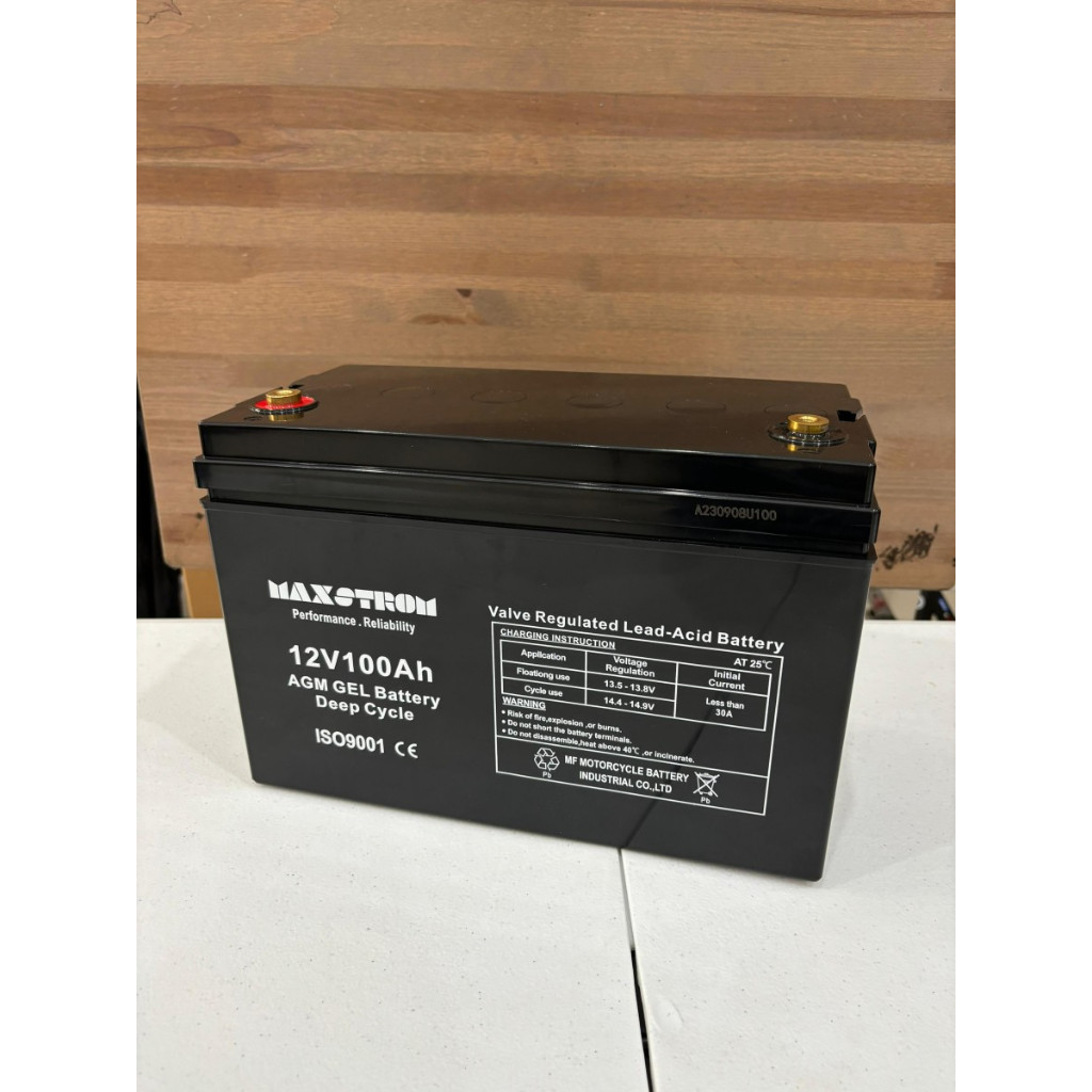 Aki Kering Solar Panel MAXSTROM / Motorcycle Fit 12V 100Ah AGM UPS PLTS Battery