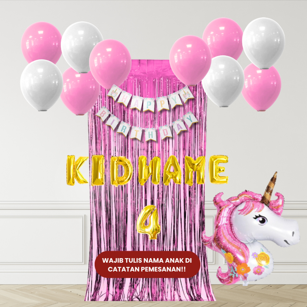 UNICORN/KUDA PONI SET DEKOR ULANG TAHUN ANAK/ DEKORASI ULTAH ANAK