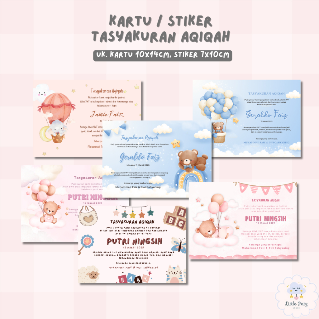 

NEW DESIGN!! KARTU/STICKER TASYAKURAN AQIQAH BOY/GIRL (ISI 50PCS)