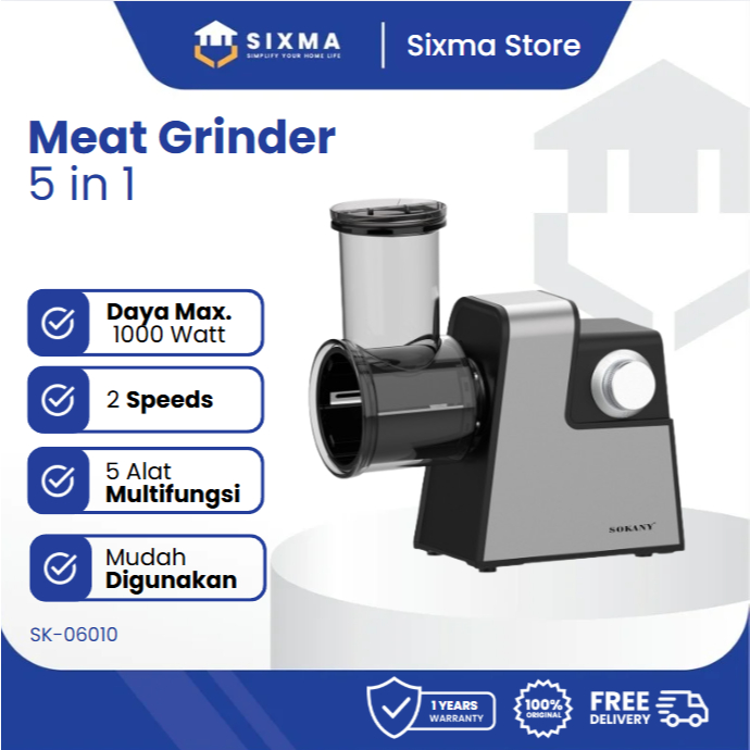 Meat Grinder Mesin Giling Daging 5 in 1Low Watt Multifungsi Sixma SK-06010