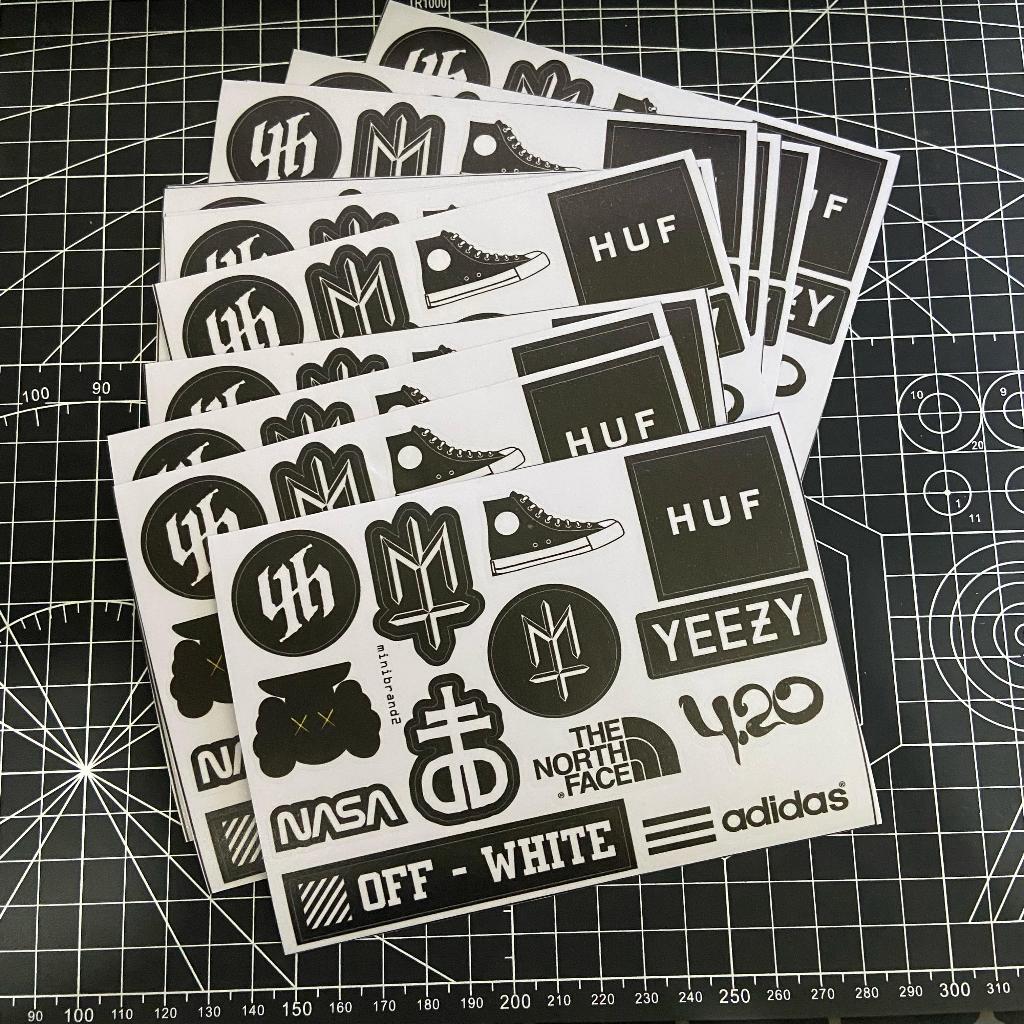 

Stiker brand hypebeast anti air || Stiker mini untuk case hp laptop helm maternal converse