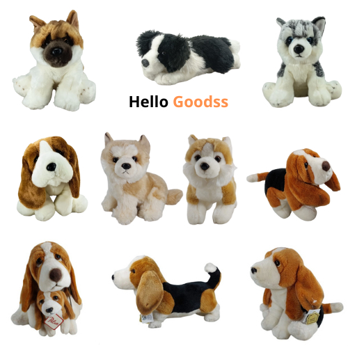 Boneka Binatang Anjing Ras Hush Puppies  Border Colie  Beagle Rubah  Corgie Husky  Cute - Ukuran M