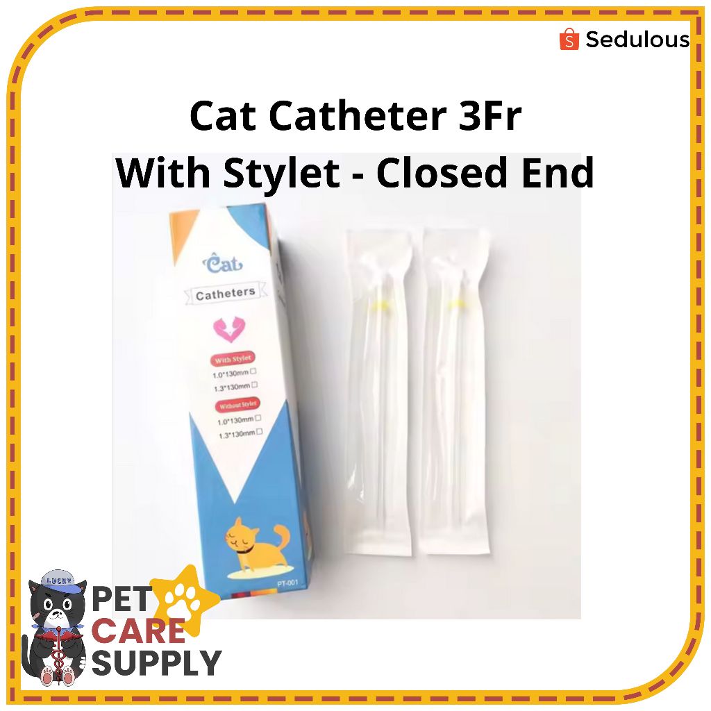 Kateter Urine Kucing (Cat Catheter) (With Stylet) (Closed end/Side Open)