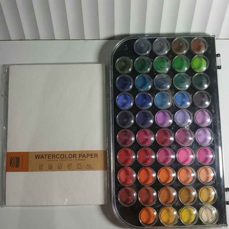 

Preloved Watercolour Set Joyko + Maries + Baohong Paper + Freebies