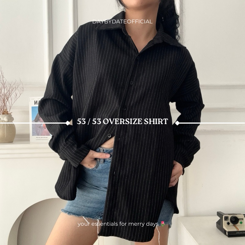 53 / 53 Oversize Shirt | Daybydate | Oversized Shirt Oversize Kemeja Wanita Kemeja Wanita Lengan Pan