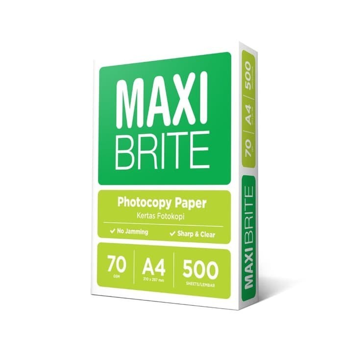 

MAXIBRITE KERTAS HVS A4 Folio 70GSM MAXI BRITE || Maxi Brite Kertas Fotocopy Ukuran A470 Gram