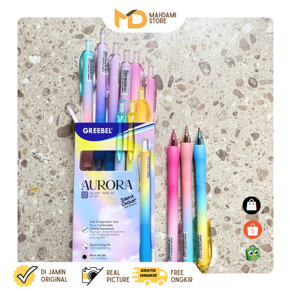 

GREEBEL PULPEN GEL / Gel Pen Aurora GP-511 0.5 Hitam / Ballpen Gel Ballpoint Bolpen Bolpoint Pena Gel