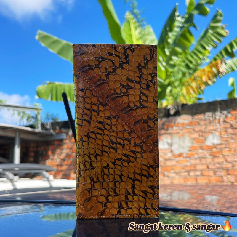 Dompet Panjang Kulit asli 100% Dompet kulit Ular pria wanita Cod Gratis Ongkir Dompet Murah Dompet L