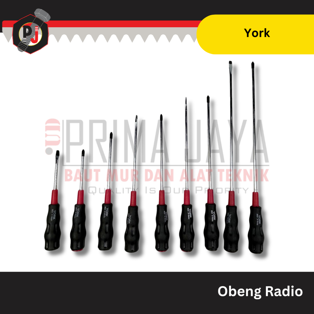 OBENG RADIO / OBENG PRESISI / OBENG ELEKTRONIK 4 MM 3" 4" 5" 6" 8" MINUS (-) / PLUS (+) YORK