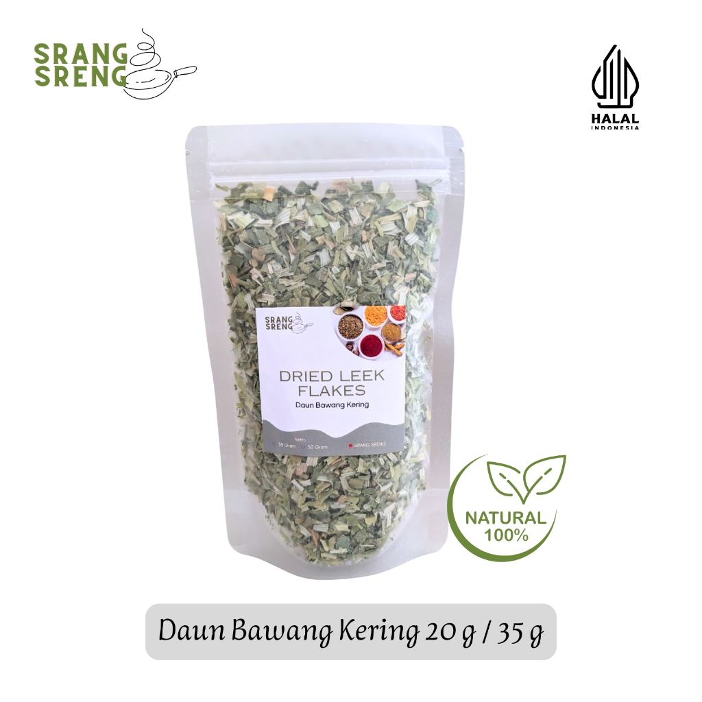 

Daun Bawang Kering 20g & 35g | Dried Leek Flakes | Alami Murni | Bumbu Dapur, Rempah & Herbal Alami