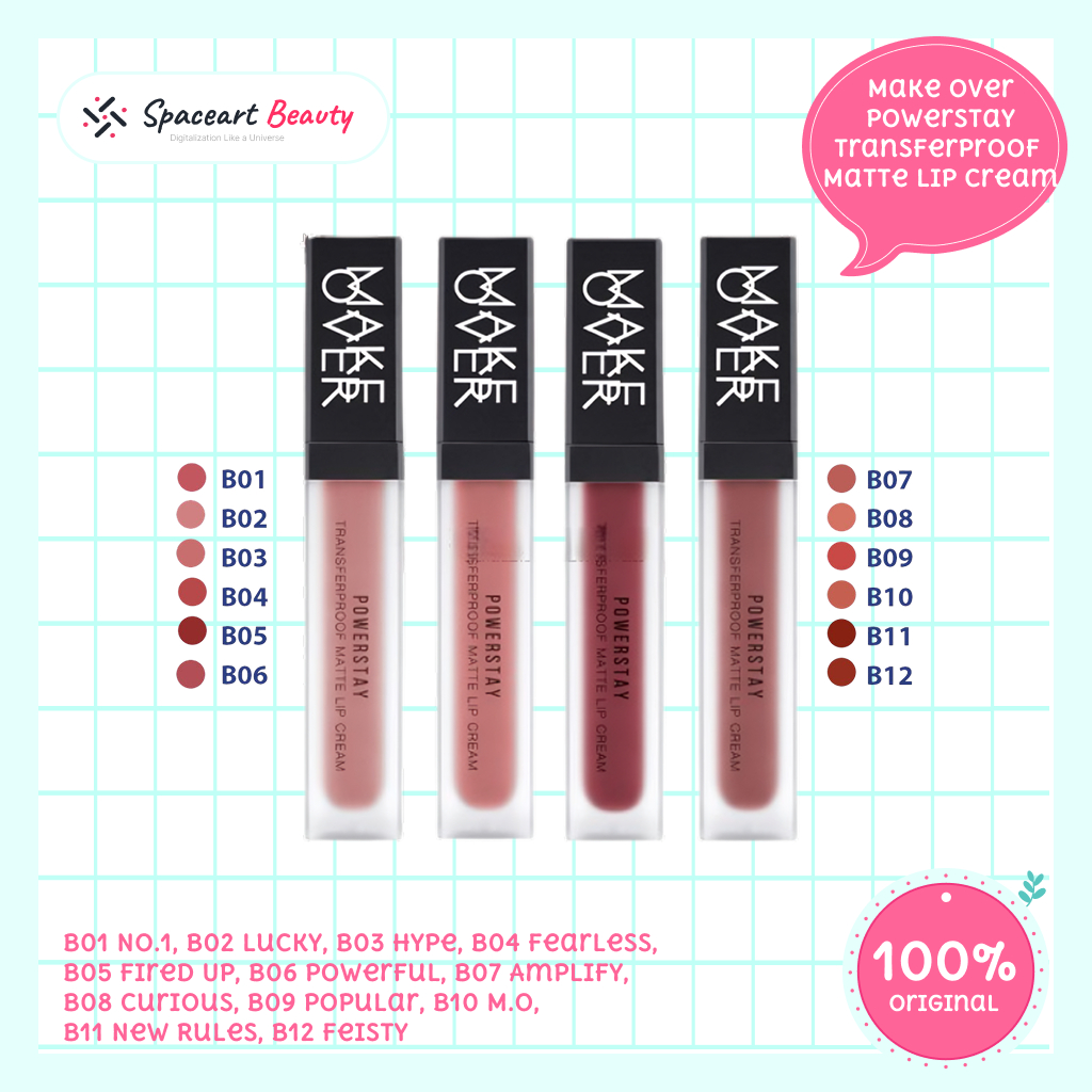 Make Over Powerstay Transferproof Matte Lip Cream | Lipstik Matte Tahan Lama & Transferproof