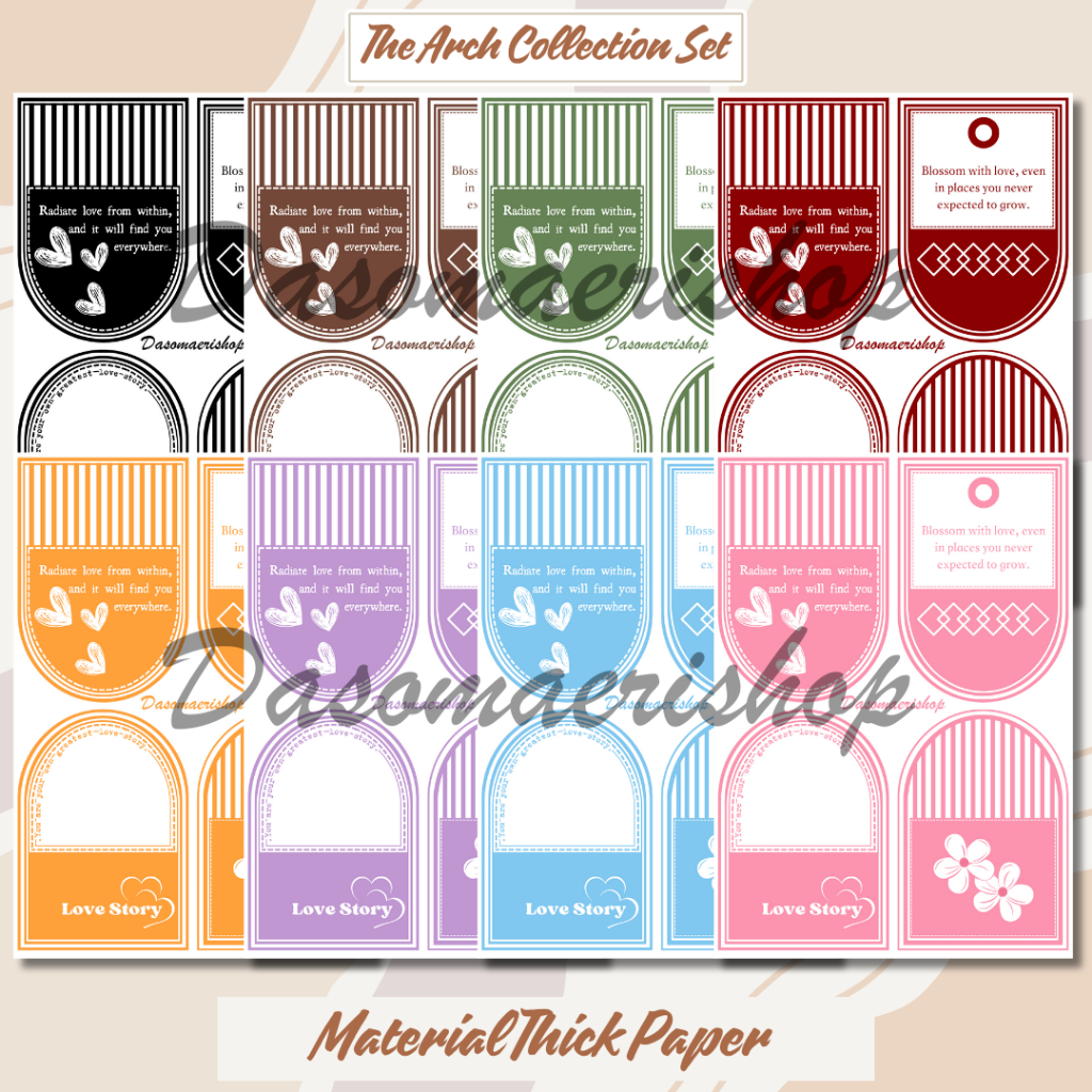 

Deco Paper Aesthetic The Arch Collection Set 8 Pcs Kertas Dekorasi Journaling Scrapbook Handmade by Dasomaerishop