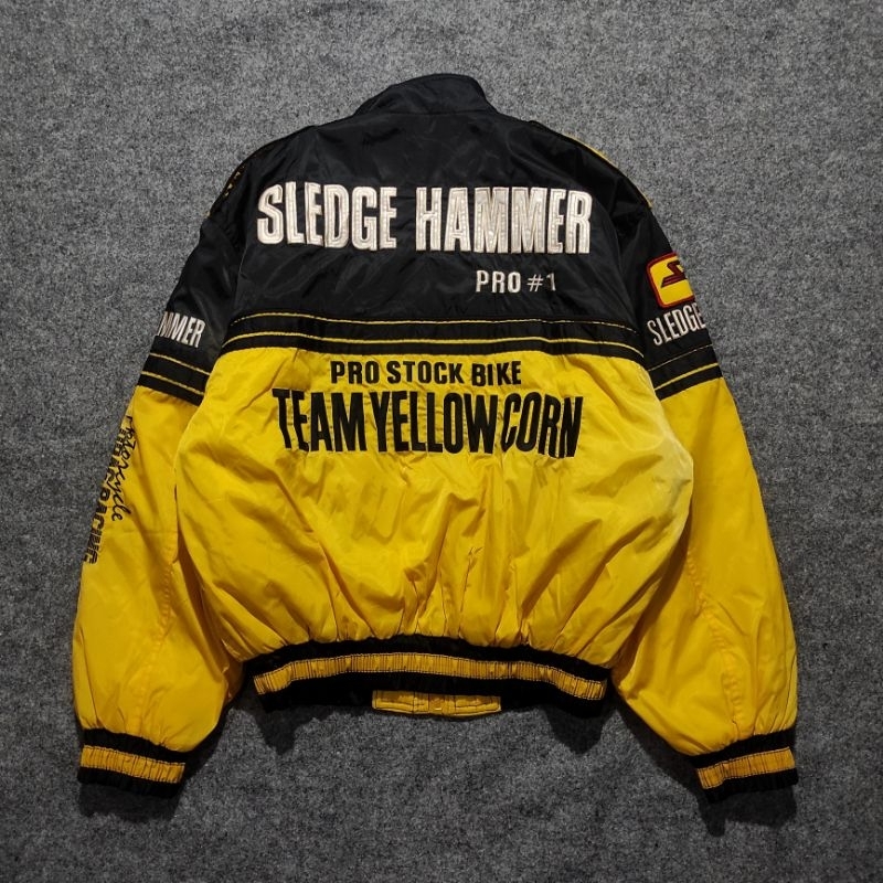 JACKET MOTOR YELLOW CORN BLACK RUNNING PROJECT COLORBLOCK/COLOURBLOCK VINTAGE THRIFT/SECOND