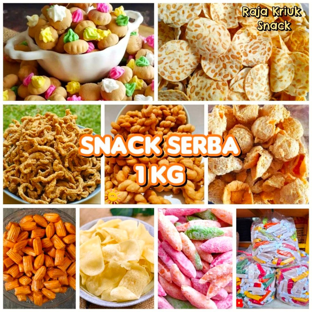 

Aneka Snack Serba 1kg satu Kilo / Snack Kering Kiloan Camilan Keripik Sekiloan + FREE KARDUS