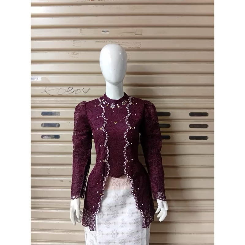 NEW Kebaya pesta // kebaya brukat burgundy // kebaya payet // kebaya songket // rok songket //