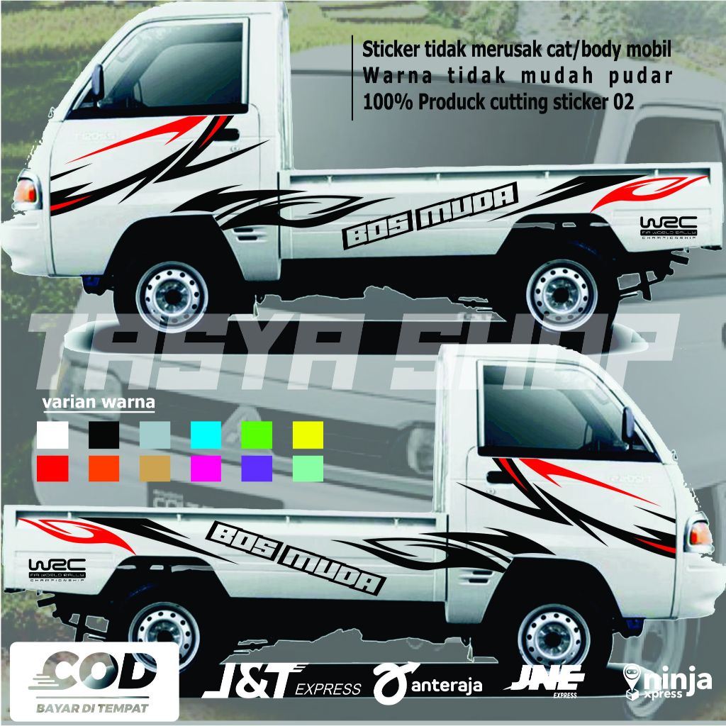 Stiker mobil pickup t120ss bos muda sticker list body samping terbaru stiker mobil pickup t120ss
