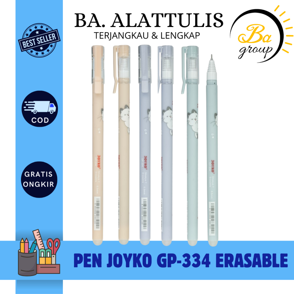 

Erasable Gel Pen Pulpen Bisa Dihapus Joyko GP-334 Shokyo 7 Gel 0.5 mm - BA.ALATTULIS