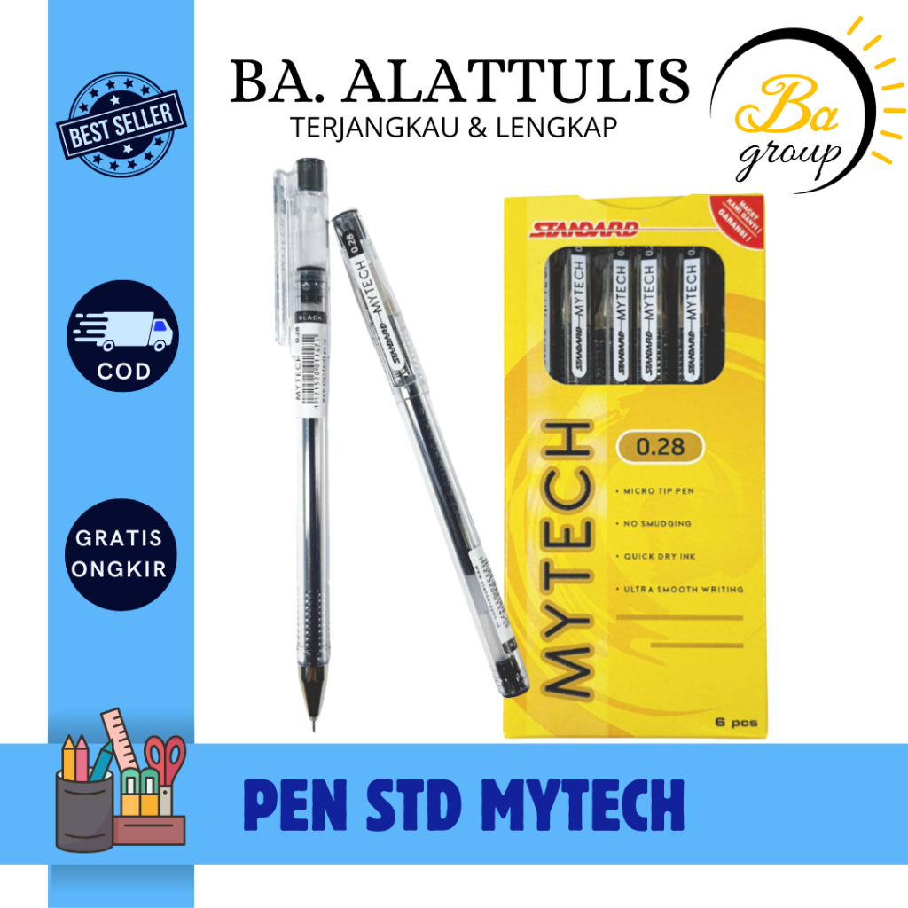 

Standard - Pulpen Mytech 0.28 Gel ( Alat Tulis / Pen / Ballpoint / Pena ) - Hitam - BA.ALATTULIS