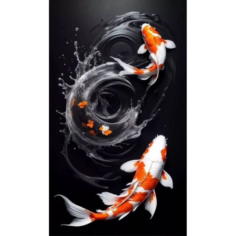 lukisan minimalis koi